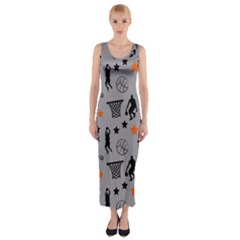 Slam Dunk Basketball Gray Fitted Maxi Dress by mccallacoulturesports