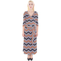 Basketball Thin Chevron Quarter Sleeve Wrap Maxi Dress by mccallacoulturesports