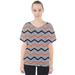 Basketball Thin Chevron V-neck Dolman Drape Top by mccallacoulturesports