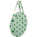 White Green Shapes Giant Round Zipper Tote View3