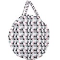 Cartoon Style Asian Woman Portrait Collage Pattern Giant Round Zipper Tote View2