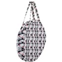 Cartoon Style Asian Woman Portrait Collage Pattern Giant Round Zipper Tote View3