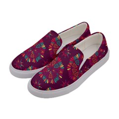 Circle Pattern Women s Canvas Slip Ons by designsbymallika