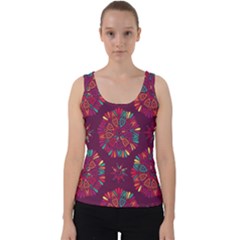 Circle Pattern Velvet Tank Top by designsbymallika