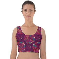 Circle Pattern Velvet Crop Top by designsbymallika