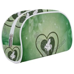 Music, Piano On A Heart Makeup Case (medium) by FantasyWorld7