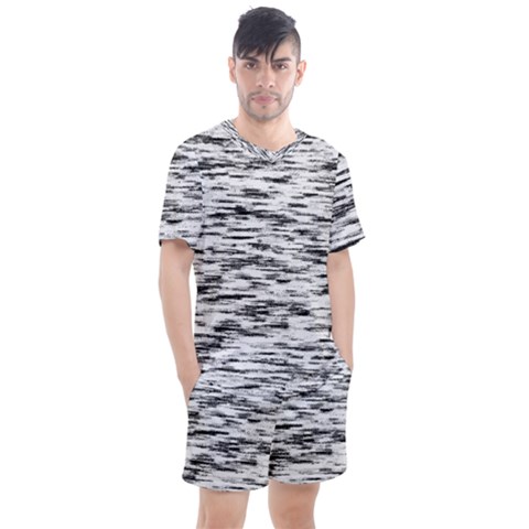 Texture Noir/gris Men s Mesh Tee And Shorts Set by kcreatif