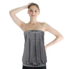 Maze Design Black White Background Strapless Top by HermanTelo