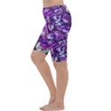 Botanical Violet Print Pattern 2 Cropped Leggings  View2