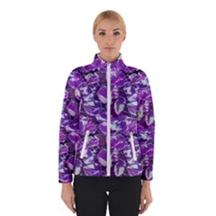 Botanical Violet Print Pattern 2 Winter Jacket by dflcprintsclothing