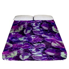 Botanical Violet Print Pattern 2 Fitted Sheet (california King Size) by dflcprintsclothing