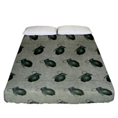 Army Green Hand Grenades Fitted Sheet (queen Size) by McCallaCoultureArmyShop