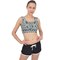 Army Green Hand Grenades V-back Sports Bra by McCallaCoultureArmyShop