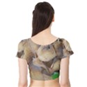 Close Up Mushroom Abstract Short Sleeve Crop Top View2