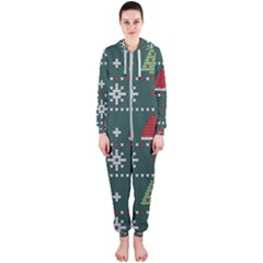 Beautiful Knitted Christmas Pattern Hooded Jumpsuit (ladies)  by Vaneshart