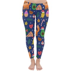 Colorful Funny Christmas Pattern Classic Winter Leggings by Vaneshart