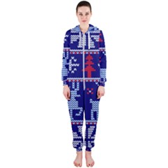 Knitted Christmas Pattern Hooded Jumpsuit (ladies)  by Vaneshart