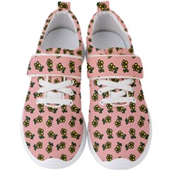 Daisy Pink Men s Velcro Strap Shoes by snowwhitegirl