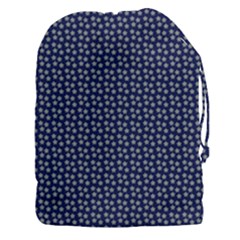 Grey Star Navy Blue Drawstring Pouch (3xl) by snowwhitegirl