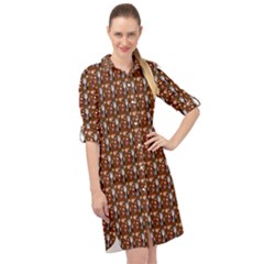 Chrix Pat Russet Long Sleeve Mini Shirt Dress by snowwhitegirl