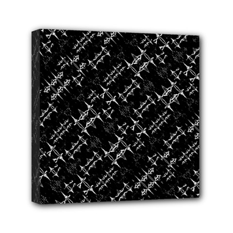 Black And White Ethnic Geometric Pattern Mini Canvas 6  X 6  (stretched) by dflcprintsclothing