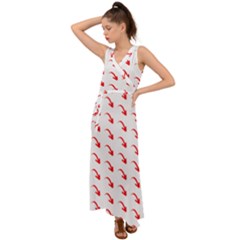 Create Your Own Custom Online Full Print Blank Template V-neck Chiffon Maxi Dress by startdesign