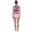 Black and Light Pastel Pink Large Stripes Goth Mime french style Racerback Boyleg Bikini Set View2