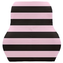 Black And Light Pastel Pink Large Stripes Goth Mime French Style Car Seat Back Cushion  by genx