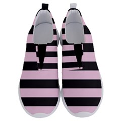 Black And Light Pastel Pink Large Stripes Goth Mime French Style No Lace Lightweight Shoes by genx