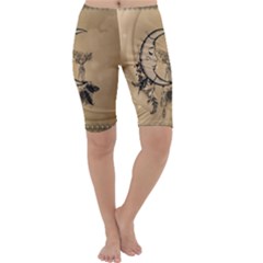 Deer On A Mooon Cropped Leggings  by FantasyWorld7