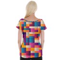 Abstract Geometry Blocks Cap Sleeve Top View2