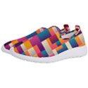 Abstract Geometry Blocks Men s Slip On Sneakers View2