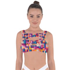 Abstract Geometry Blocks Bandaged Up Bikini Top by Bajindul