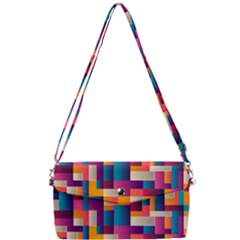 Abstract Geometry Blocks Removable Strap Clutch Bag by Bajindul