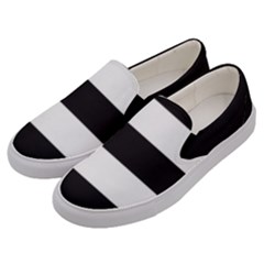 Black And White Large Stripes Goth Mime French Style Men s Canvas Slip Ons by genx