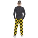 Checkerboard Pattern Black and Yellow Ancap Libertarian Men s Jogger Sweatpants View2