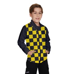 Checkerboard Pattern Black And Yellow Ancap Libertarian Kids  Windbreaker by snek