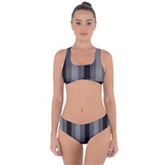 Pattern Bandes Gris/noir Criss Cross Bikini Set by kcreatif