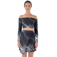 Photo Lumière Noir/gris Off Shoulder Top With Skirt Set by kcreatif