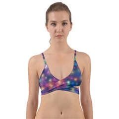 Abstract Background Graphic Space Wrap Around Bikini Top by Bajindul