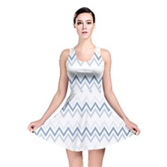 Chevrons Bleus/blanc Reversible Skater Dress by kcreatif