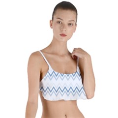 Chevrons Bleus/blanc Layered Top Bikini Top  by kcreatif