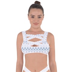 Chevrons Bleus/blanc Bandaged Up Bikini Top by kcreatif