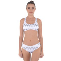 Chevrons Gris/blanc Criss Cross Bikini Set by kcreatif