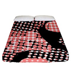 Abstrait Effet Formes Noir/rose Fitted Sheet (queen Size) by kcreatif