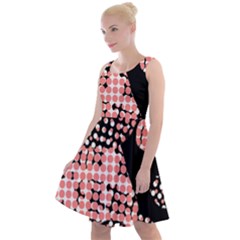 Abstrait Effet Formes Noir/rose Knee Length Skater Dress by kcreatif