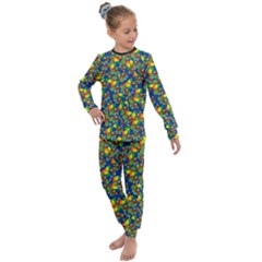 Clown World Pepe The Frog Honkhonk Meme Kekistan Funny Pattern Blue  Kids  Long Sleeve Set  by snek