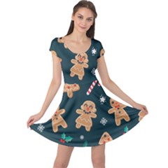 Colourful Funny Christmas Pattern Cap Sleeve Dress by Vaneshart