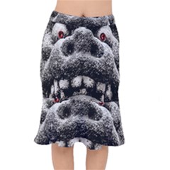 Monster Sculpture Extreme Close Up Illustration 2 Short Mermaid Skirt by dflcprintsclothing