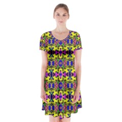 Ab 164 Short Sleeve V-neck Flare Dress by ArtworkByPatrick